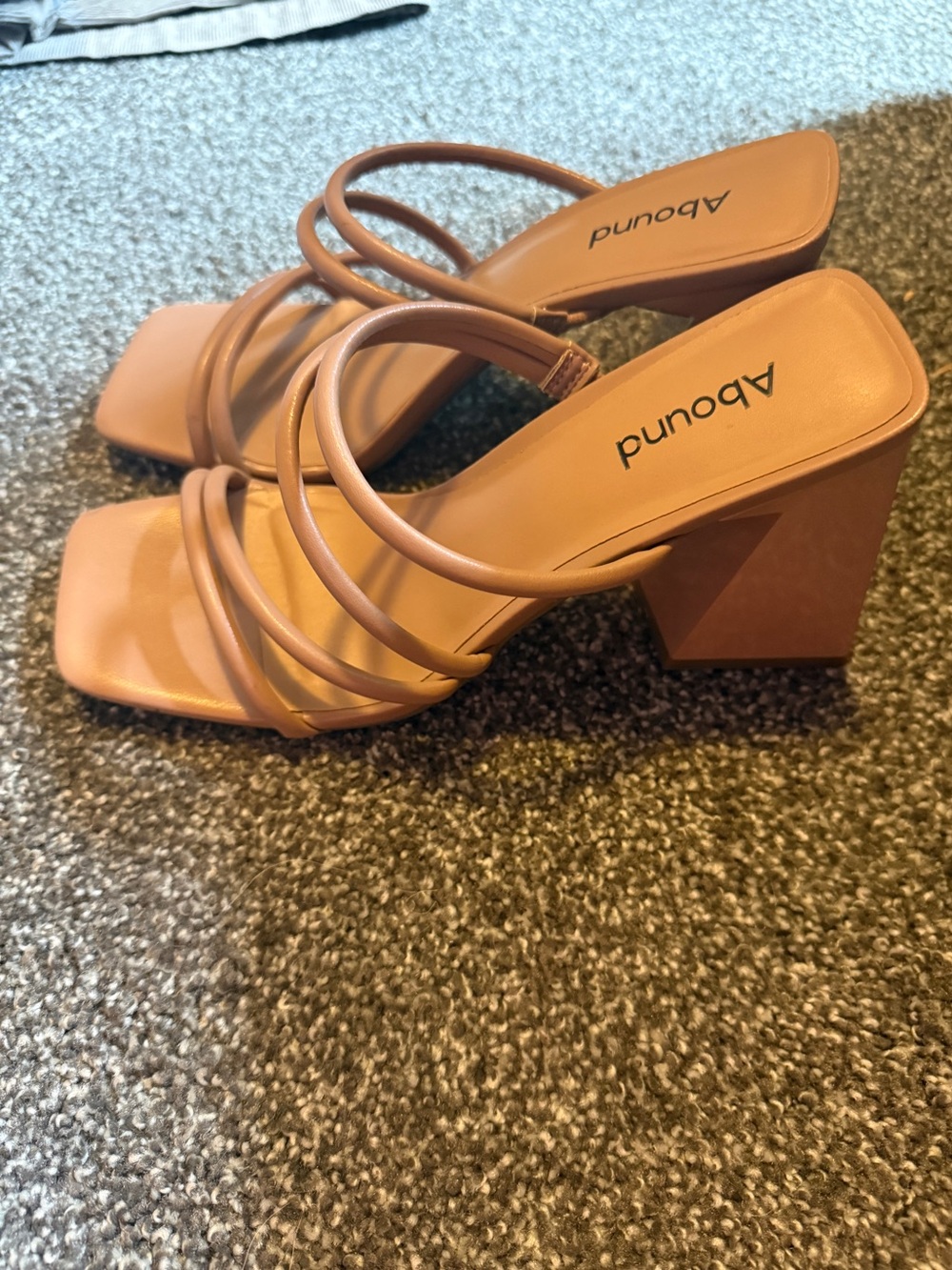 Abound Cognac Strappy Block Heel Sandals